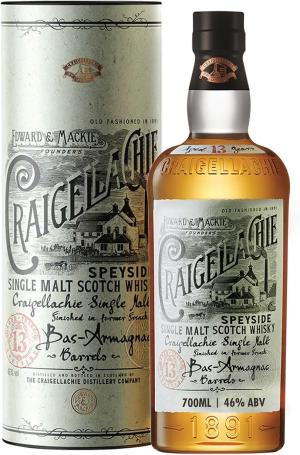 CRAIGELLACHIE LE 13YO Speyside Single Malt Scotch Whisky 46ABV 70cl Aged 13 Years in BasArmagnac Casks Armagnac Cask Finish Bold Fruity Great for Sipping and Gifting Gift Tube 700ml
