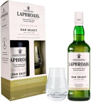Laphroaig Oak Select Islay Single Malt Scotch Whisky Giftset Glass 70cl