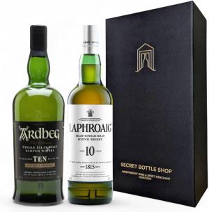 Peated Whisky Ardbeg Laphroaig 10 Year Old Discovery Duo Gift Boxed Set 2x70cl Whisky Gifts for Him Her Birthdays Christmas Corporate Mothers Day Fathers Day