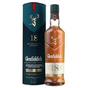 GLENFIDDICH 18 Year Old Single Malt Scotch Whisky Refined Elegance Oak Baked Apple Cinnamon Matured In Oloroso Sherry Bourbon Casks Small Batch Product Of Scotland 40 ABV 70 cl