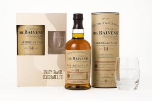 The Balvenie 14 Year Old Caribbean Cask Single Malt Scotch Whisky Gift Set Rum Cask Finish Includes Branded Glass Gift Box 700ml Smooth Speyside Whisky