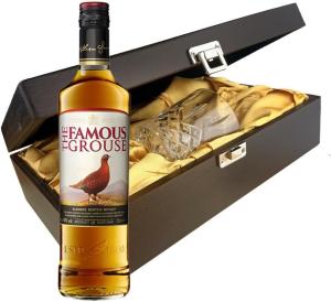 Famous Grouse Scotch Whisky In Luxury Box With Crystal Glass Tumbler 70cl 40 abv