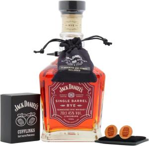 Jack Daniels Single Barrel Rye Whiskey 70cl 45 ABV Includes Whisky Stones Cufflinks