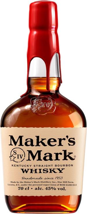 Makers Mark Kentucky Straight Bourbon Whisky Perfect in an Old Fashioned Vanilla Caramel and Bright Cherry Notes 70cl Package May Vary