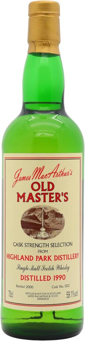Highland Park 10 year old James MacArthurs Old Masters Single Cask 5152 1990 Whisky 70cl 591 ABV