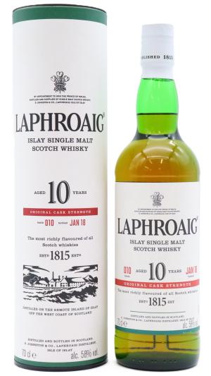 Laphroaig 10 year old Cask Strength Batch 010 Islay Single Malt Scotch Whisky 70cl 58 ABV