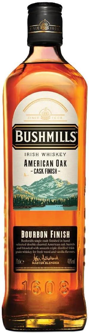 Bushmills American Oak Bourbon Cask Finish Irish Whiskey 40 ABV 70cl Triple Distilled Irish Whiskey Honey Vanilla Oak Notes Smooth Whiskey Gift