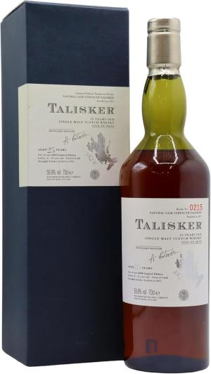 Talisker 25 year old Natural Cask Strength Single Malt Scotch 1975 Whisky 70cl 599 ABV