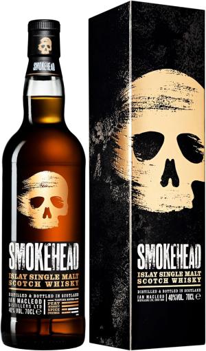 Smokehead Islay Peated Single Malt Scotch Whisky Gift Box Included Heavily Peated Bonfire Smoke Lemon Spice Honey Smoky Islay Malt 70cl 40 ABV Whisky Gift for Fathers Day