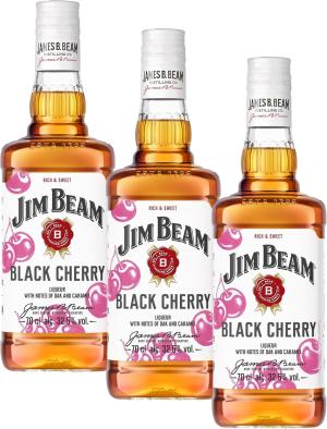 Jim Beam Black Cherry Kentucky Bourbon Whiskey 70cl 325 ABV Pack of 3