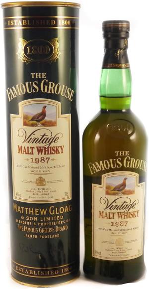 The Famous Grouse 12 year old Malt Whisky 1987 original box