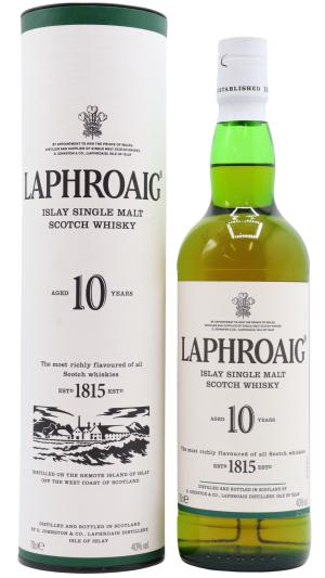 Laphroaig 10 year old Islay Single Malt Scotch Whisky 70cl 40 ABV Old Bottling