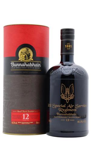 Bunnahabhain 12 year old SAS 22nd Special Air Service Regiment Islay Single Malt Scotch Whisky 70cl 463 ABV