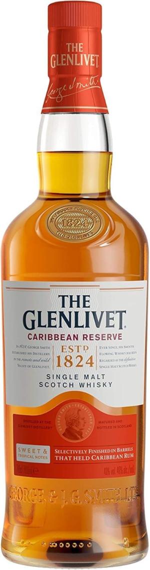 The Glenlivet Caribbean Reserve Single Malt Scotch Whisky 70cl Bottle 40 ABV Speyside Whisky Fruity Smooth Tropical