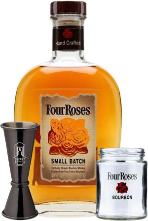 Four Roses Small Batch Bourbon 70cl Bundle With Branded Glass Secret Bottle Shop Ideal Whisky Gift For Dad Christmas Whisky