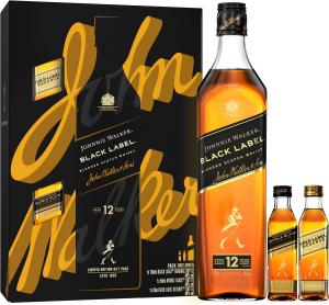 Johnnie Walker Black Label Blended Scotch Whisky 40 Vol 70cl With Johnnie Walker Double Black Label 5cl And Gold Label 5cl Neat Or In Mixed Drinks