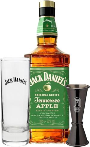 Jack Daniels Tennessee Whiskey Blended with Apple Liqueur Branded highball Glass Cocktail Jigger 70cl