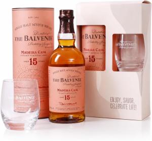 BALVENIE 15 Year Old Madeira Cask Single Malt Scotch Whisky Gift Set Whisky Gift Pack with Branded Glass Presentation Tube Speyside Single Malt Whisky 70cl 43 ABV
