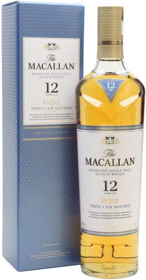 Macallan 12 year old Triple Cask Matured Highland Single Malt Scotch Whisky 75cl 40 ABV 75cl