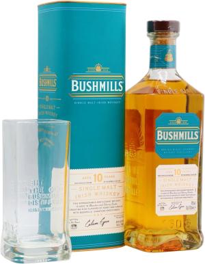 Bushmills 10 year old Irish Single Malt Whiskey 70cl 40 ABV Includes Highball Glass