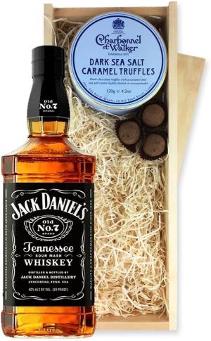 Jack Daniels Old No 7 Whisky And Dark Sea Salt Charbonnel Chocolates Box 70cl 40 abv