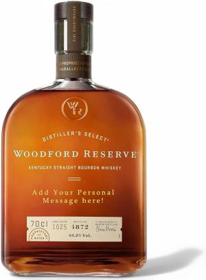 Personalised Woodford Reserve Bourbon Gift for all occasions Customised Engraved Woodford Reserve Whiskey Bottle Whisky with Custom Engraving Premium Alcohol Gift Ideas 70cl