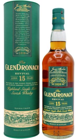 Glendronach 15 year old Revival Highland Single Malt Scotch Old Bottling Whisky 70cl 46 ABV