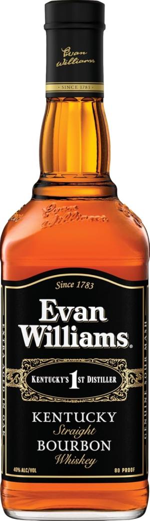 Evan Williams Kentucky Straight Bourbon Whiskey 70cl 40 ABV Extra Aged Black Label Award Winning