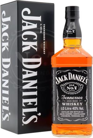 Jack Daniels Old No 7 Tennessee Whiskey 100cl 40 ABV Gift Tin 1 Litre