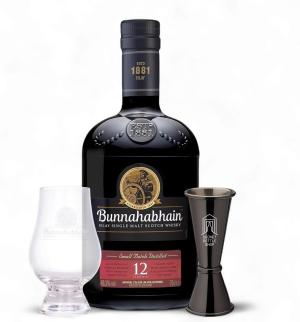 Bunnahabhain 12 Year Old Whisky 70cl With Bunnahabain Glass Secret Bottle Shop Jigger Whisky Gift Set For Christmas