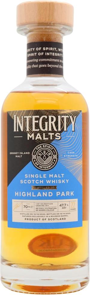 Highland Park 22 year old Integrity Malts Single Bourbon Cask 971 2003 Whisky 70cl 477 ABV