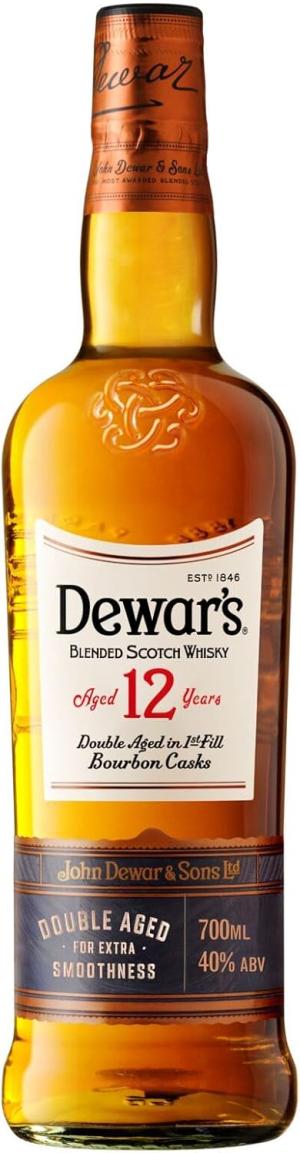 Dewars Limited Edition 12 Year Old Blended Scotch Whisky 40ABV 70cl Double Aged in FirstFill Bourbon Casks for Extra Smoothness Citrus Vanilla Notes Great for Gifts 700ml