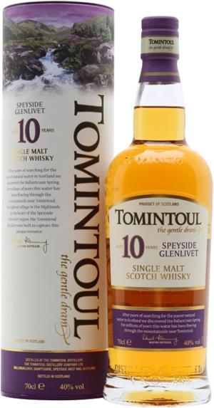 Tomintoul 10 Year Old Single Malt Scotch Whisky 70 cl Case of 1