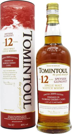 Tomintoul Oloroso Sherry Cask Batch 2 2010 12 year old Whisky 70cl 40 ABV