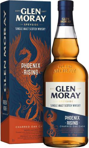 Glen Moray Phoenix Rising Single Malt Whisky 40 ABV 70cl Single Malt Scotch Whisky Matured in Charred Oak Casks Smooth and Spicy Notes Distilled and Matured in Elgin Scotland