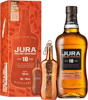 Jura 10 Year Old Single Malt with Whisky Hip Flask
