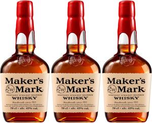 Makers Mark Kentucky Straight Bourbon Whisky 70 cl Pack of 3