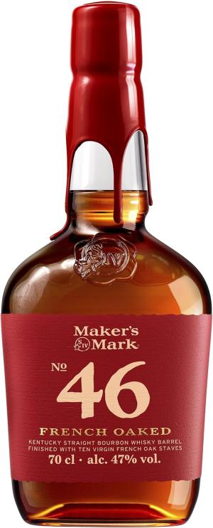 Makers Mark 46 Kentucky Straight Bourbon Whisky French Oak Barrel Finish Rich Notes of Vanilla Caramel and Baking Spice 70cl