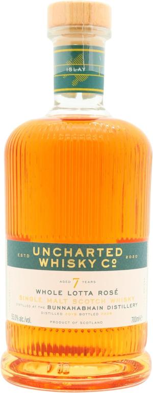Bunnahabhain 7 year old Staoisha Uncharted Whisky Co Whole Lotta Rose Red Wine Cask Single Malt Scotch 2019 Whisky 70cl 55 ABV