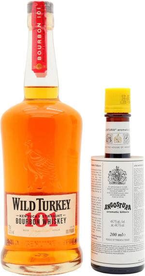 Wild Turkey 101 Kentucky Straight Bourbon Whiskey 70cl 20cl 505 ABV Old Fashioned Cocktail Bundle