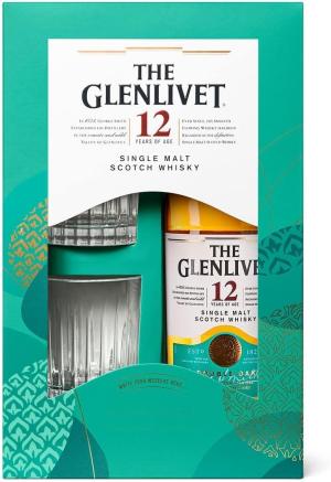 The Glenlivet 12 Year Old Single Malt Scotch Whisky Gift Pack with Two Glasses 70cl