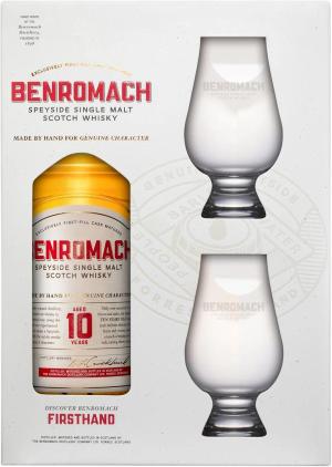 Benromach 10 Year Old Glass Pack 70cl 2 Glencairn Branded Whisky Glasses