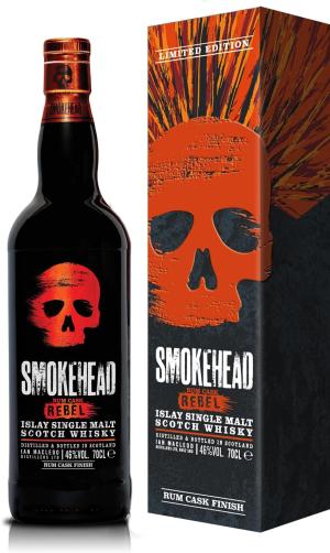 Smokehead Rum Cask Rebel Islay Single Malt Scotch Whisky with Giftbox 70cl 46 ABV Vanilla Flavoured Rich Peated Rum Cask Single Malt Scottish Whisky