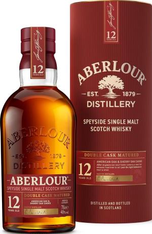 Aberlour 12 Year Old Single Malt Scotch Whisky 40 ABV 70cl with Gift Box Double Cask Matured for Complexity Rich Notes of Red Apples Chocolate Toffee ISC Gold Award 2024