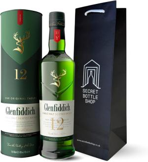 GLENFIDDICH 12 Year Old Single Malt Scotch Whisky Fresh Pear Subtle Oak Matured in Oloroso Sherry Bourbon Casks Product of Scotland 40 ABV 70 cl with Gift Bag