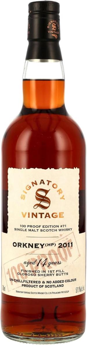 Highland Park Signatory Vintage 100 Proof Batch 71 Single Malt Scotch 2011 14 year old Whisky 70cl 571 ABV