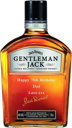 Personalised Jack Daniels Gentleman Jack Whisky Gift for Men Customised Engraved Whisky Bottle Tennessee Whiskey with Custom Engraving Gift Ideas for Birthday Xmas Anniversary
