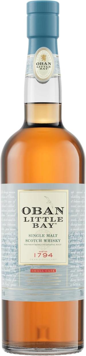 Oban Little Bay Single Malt Scotch Whisky 43 vol 70cl Fruity Smooth Single Malt Whisky Notes of Citrus Sea Salt Light Smoky Scottish Whisky with a Long Finish