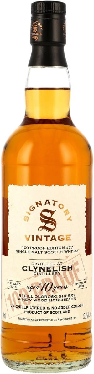 Clynelish 10 year old Signatory Vintage 100 Proof Batch 77 Single Malt Scotch 2016 Whisky 70cl 571 ABV