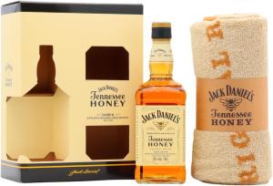 Jack Daniels Tennessee Honey Whiskey Liqueur 70cl 35 ABV Towel Gift Pack